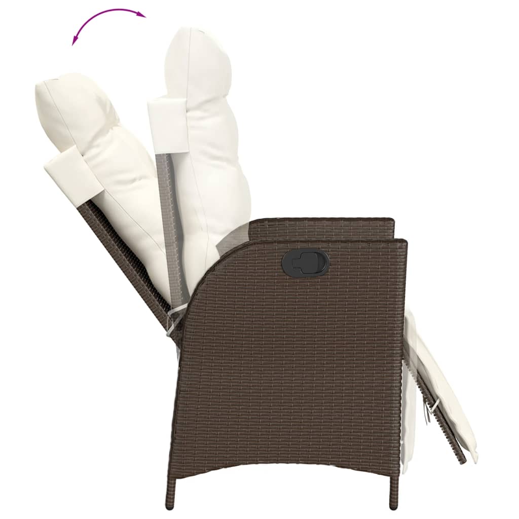 Garden Dining Set Brown PE rattan 3 Piece Set