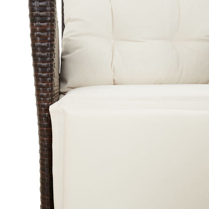 Garden Dining Set Brown PE rattan 3 Piece Set