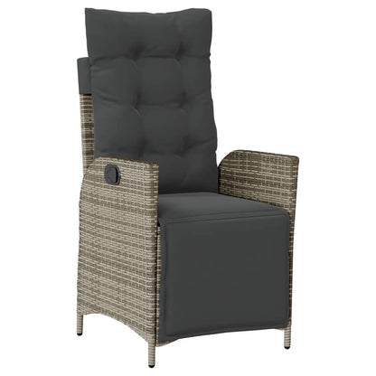 Garden Dining Set Grey PE Rattan Three piece Removable Covers
