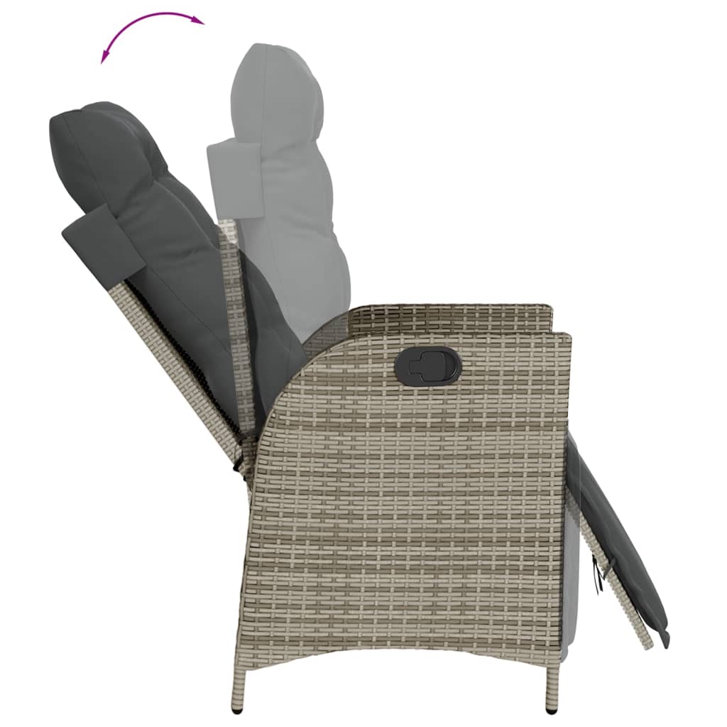 Garden Dining Set Grey PE Rattan Three piece Removable Covers