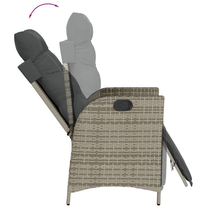 Garden Dining Set Grey PE Rattan Three piece Removable Covers