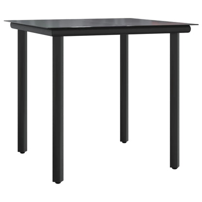 Garden Dining Set Beige table, beige and black chairs