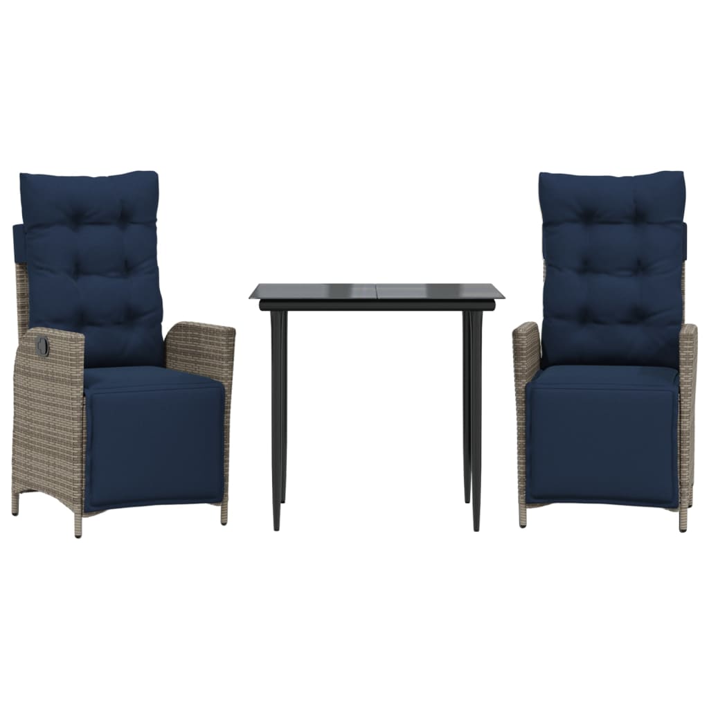 Garden Dining Set Grey, Navy Blue, Black