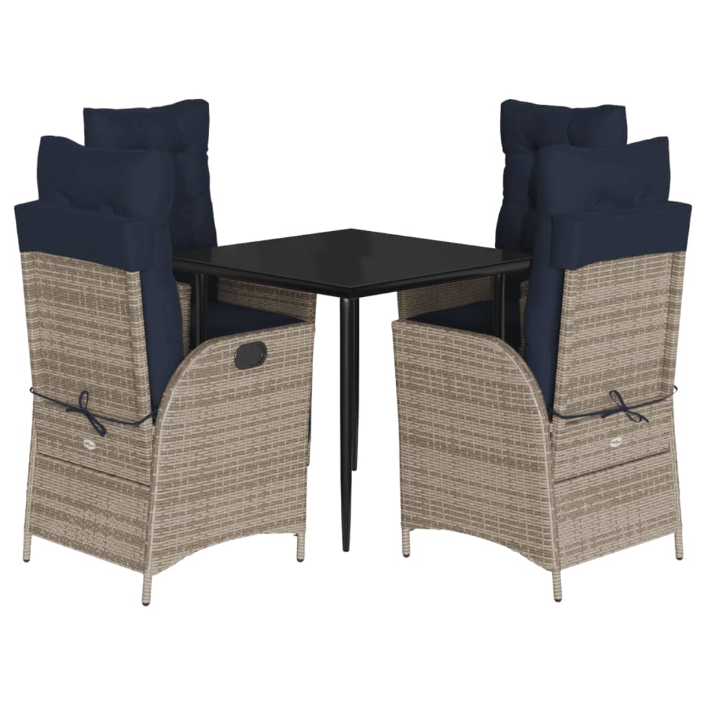 Garden Dining Set Gray, Navy Blue