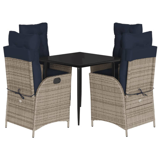 Garden Dining Set Gray, Navy Blue
