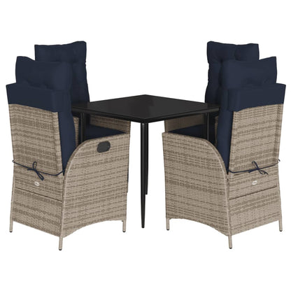 Garden Dining Set Gray, Navy Blue