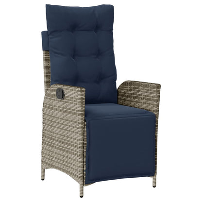 Garden Dining Set Gray, Navy Blue