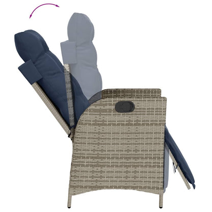 Garden Dining Set Gray, Navy Blue
