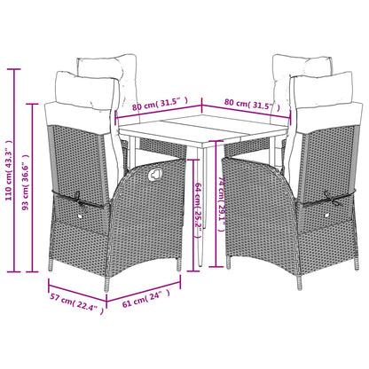 Garden Dining Set Gray, Navy Blue