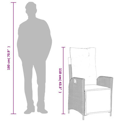 Garden Dining Set Gray, Navy Blue