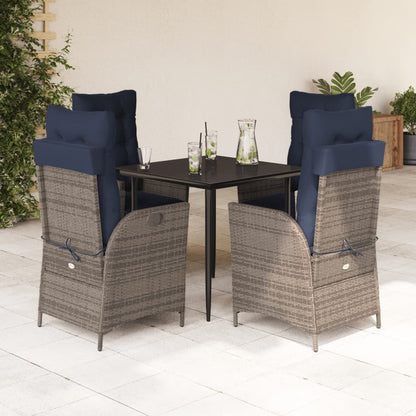 Garden Dining Set Gray, Navy Blue