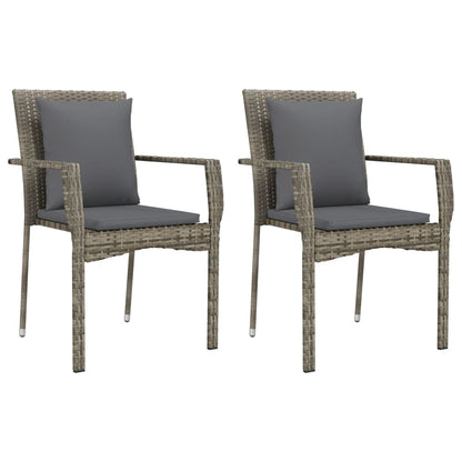Garden Dining Set Grey Poly Rattan Large Removable Covers