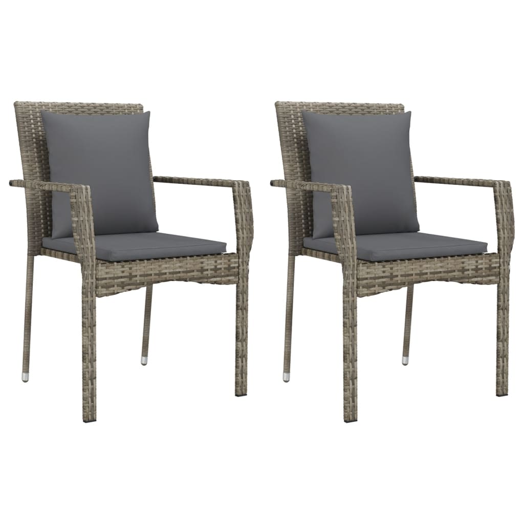 Garden Dining Set Grey Poly Rattan Large Removable Covers