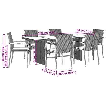 Garden Dining Set Grey Poly Rattan Large Removable Covers