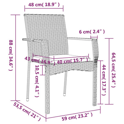 Garden Dining Set Grey Poly Rattan Large Removable Covers