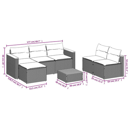 Garden Sofa Set Black, brown, cream white