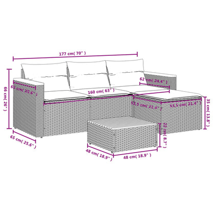 Garden Sofa Set Black, brown, cream white