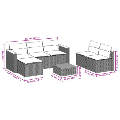 Garden Sofa Set Grey and brown