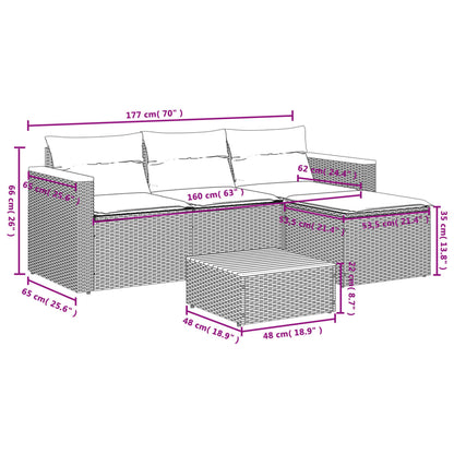 Garden Sofa Set Grey and brown