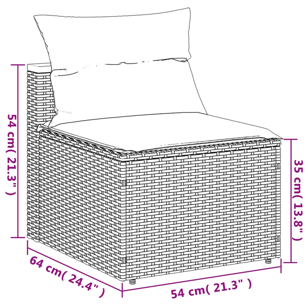 Garden Sofa Set Grey and brown