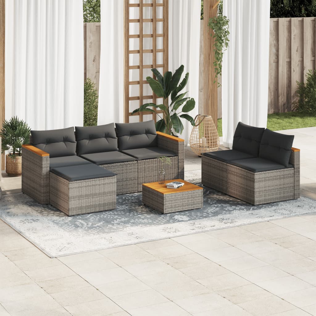Garden Sofa Set Grey and brown
