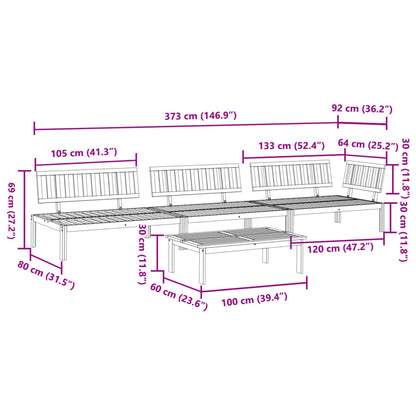 Pallet Sofa Set Natural Wood Solid Acacia wood Large Modular