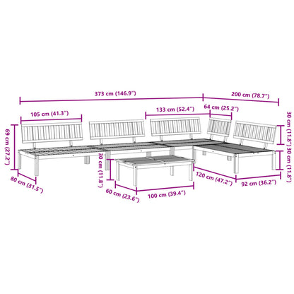 Pallet Sofa Set Natural Solid Acacia Wood Large Modular