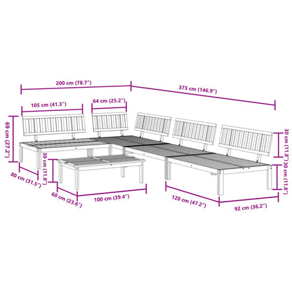 Pallet Sofa Set Natural wood Solid Acacia wood Medium Modular