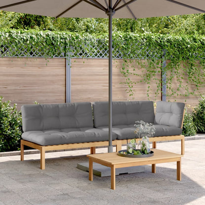 Pallet Sofa Set Brown Solid acacia wood Large Modular