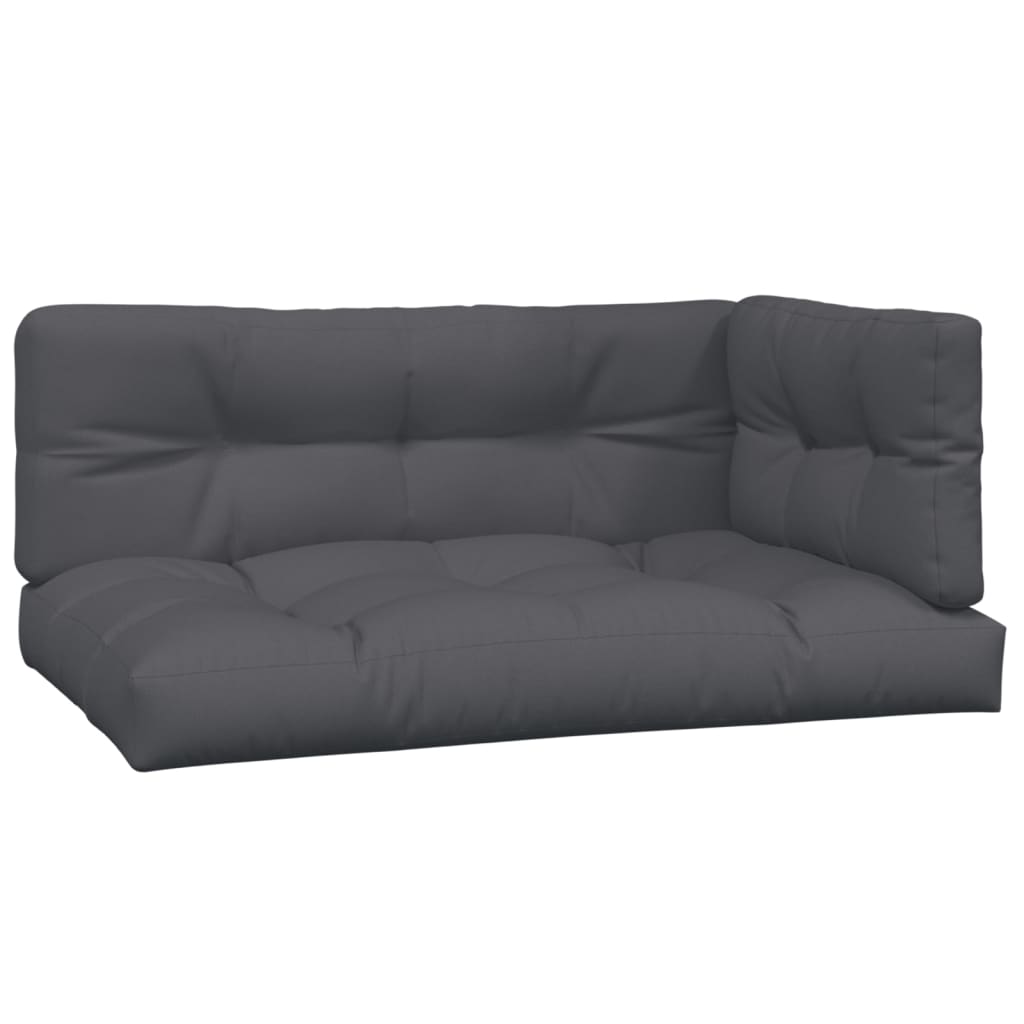Pallet Corner Sofa Charcoal Solid Acacia Wood, 100% Polyester