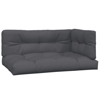 Pallet Corner Sofa Charcoal Solid Acacia Wood, 100% Polyester