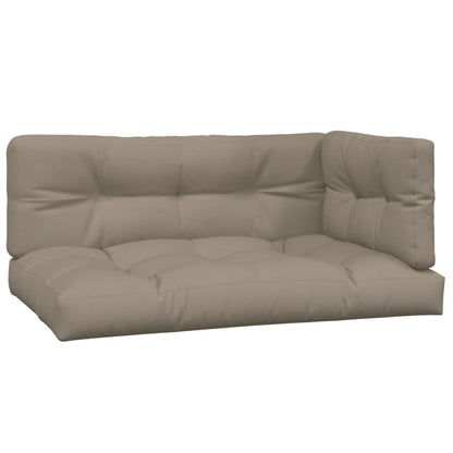 Pallet Sofa Set Natural Wood, Taupe Solid Acacia wood, Polyester