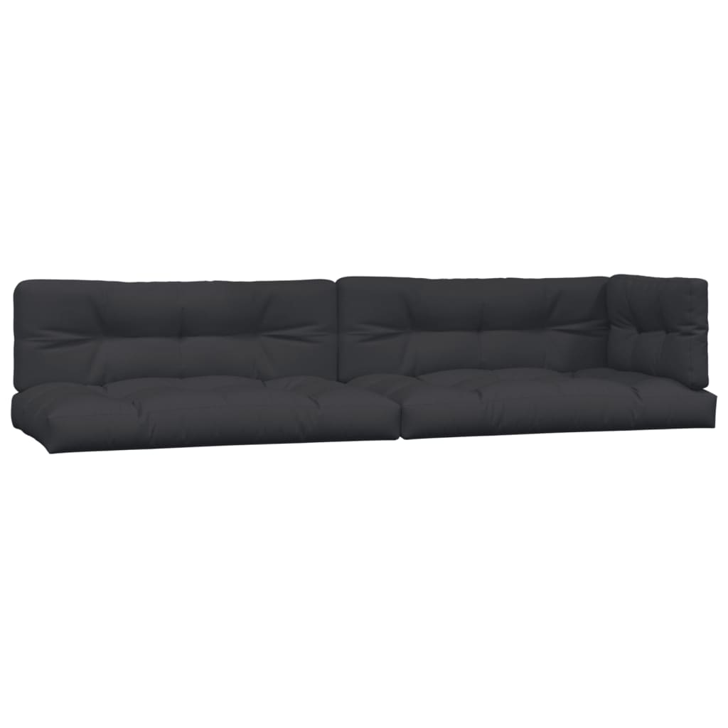 Pallet Sofa Set Acacia Wood, Black Cushions