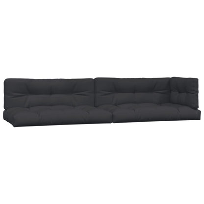Pallet Sofa Set Acacia Wood, Black Cushions