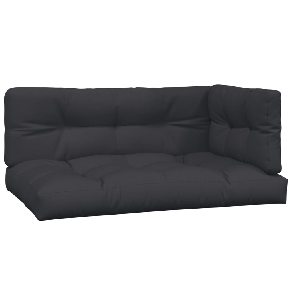 Pallet Sofa Set Acacia Wood, Black Cushions