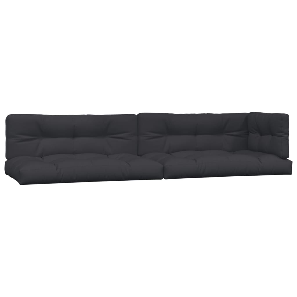 Pallet Sofa Set Black,Brown Acacia Wood, Polyester Large Modular