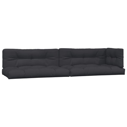 Pallet Sofa Set Black,Brown Acacia Wood, Polyester Large Modular