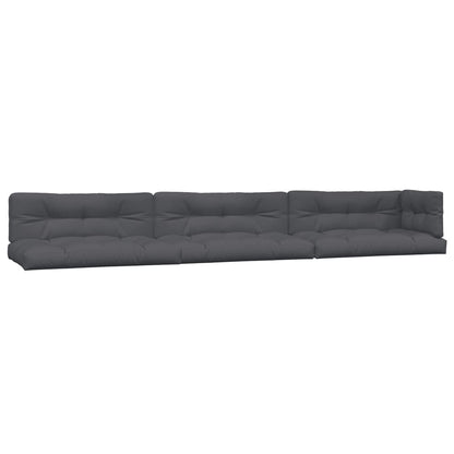 Pallet Sofa Set Anthracite Solid Acacia Wood, Polyester Large