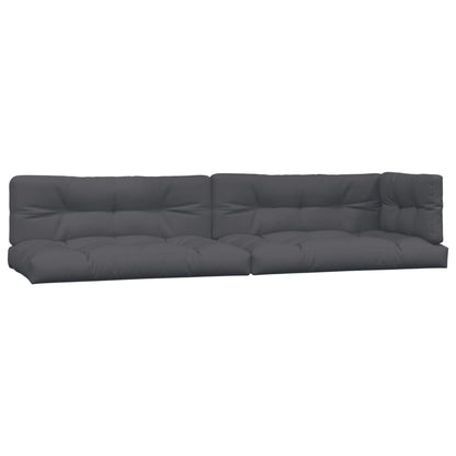 Pallet Sofa Set Anthracite Solid Acacia Wood, Polyester Large