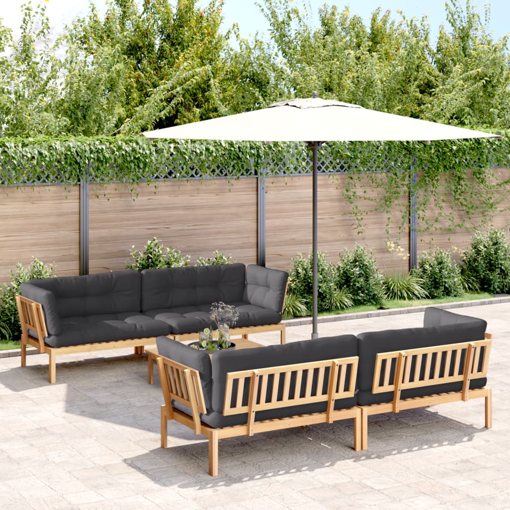 5 Piece Patio Pallet Sofa Set with Cushions Solid Wood Acacia