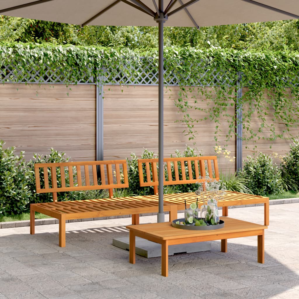Garden Pallet Middle Sofa Natural Wood Solid acacia wood Medium