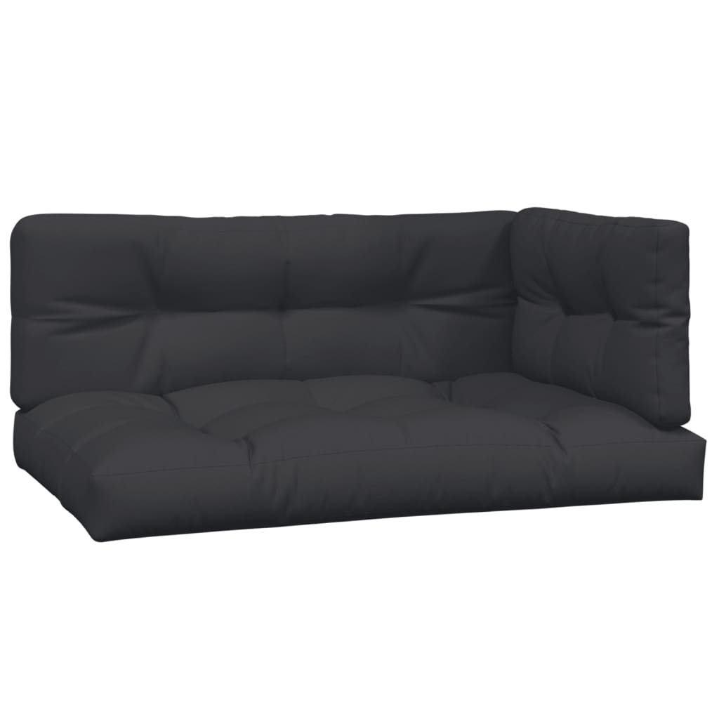 Pallet Sofa Set Natural wood, Black cushions