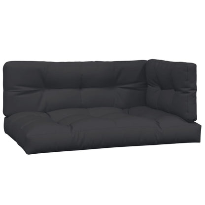 Patio Pallet Sofa Set Set of 4 Black Solid acacia wood