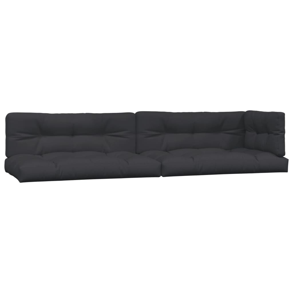 Patio Pallet Sofa Set Set of 4 Black Solid acacia wood