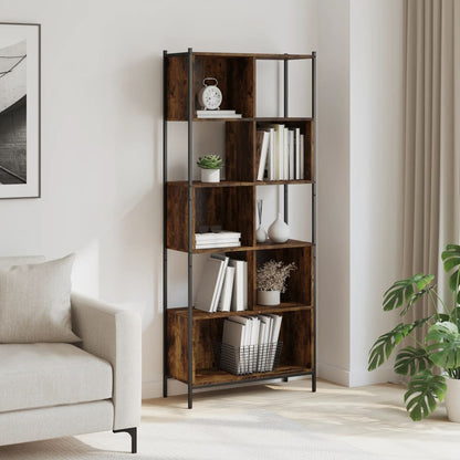 Bookcase Smoked Oak Engineered wood 28.0x11.0x67.7 in Bookcase