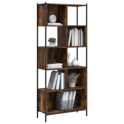 Bookcase Smoked Oak Engineered wood 28.0x11.0x67.7 in Bookcase