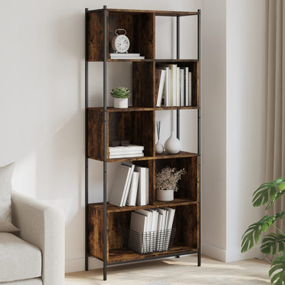 Bookcase Smoked Oak Engineered wood 28.0x11.0x67.7 in Bookcase