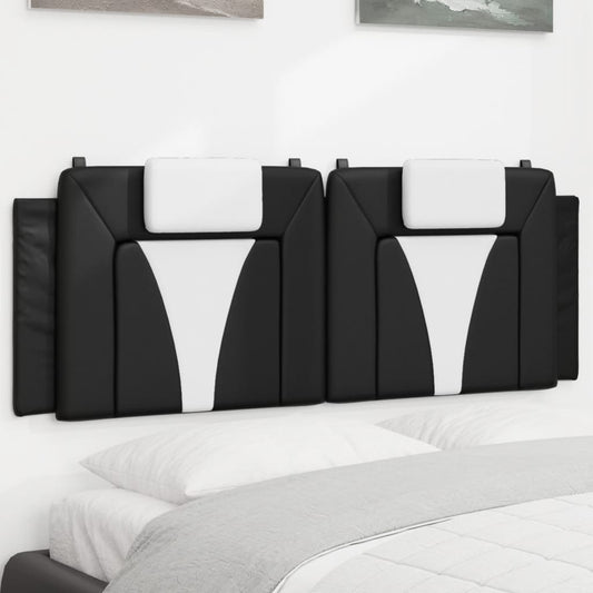 Headboard Cushion Black and White Faux Leather 60.2 inches wide