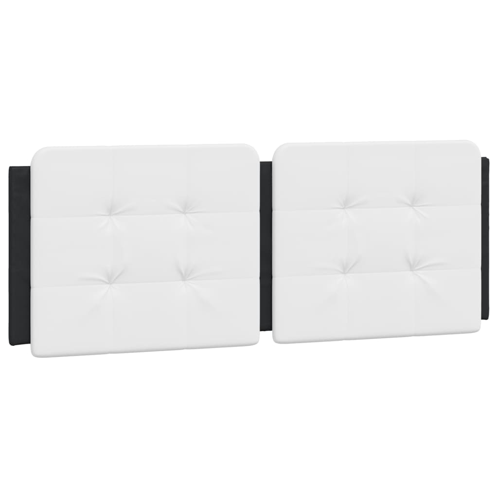 Headboard Cushion Black and White Faux Leather, Foam Double