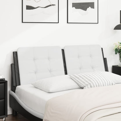 Headboard Cushion Black and White Faux Leather, Foam Double